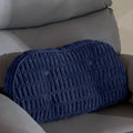 Lumbar Support Pillow for Recliner Chair/Accent Chair/Couch/Office Chair, Tufted Blended Corduroy Back Support Cushion for Elderly, Recliner Cushions for Back Rest, Pain Relief, Reading, Navy by HIGOGOGO