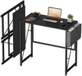 GarveeHome 31.5 Inch Folding Gaming Writing Computer Work Desk for Home Office,with Storage Bag & Hook,Space-Saving,Easy to Fold,Small Table for Bedroom,Apartment,Black by GarveeHome