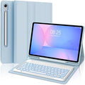 Keyboard Case for Samsung Galaxy Tab S10 FE+ Plus 13.1'' 2025, Galaxy Tablet S10FE+ Case with Backlit Keyboard, 7-Color Backlight Keypad with Pen Holder for Samsung Tab S10FE Plus 13.1 Inch, Sky Blue by SENGBIRCH