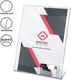 Vicenpal 4 Pcs Acrylic Flyer Holder Stand with Business Card Pocket 8.5x11 - Image 4
