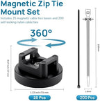 225-Pc Magnetic Cable Ties Set,Magnetic Zip Tie Mounts & Cable Ties - Image 3