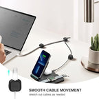 36 Pack Magnetic Cable Clip Organizer Cord Holder, Picozon Adhesive Cable Management, Wire Phone USB Charger Cable Holder, Keeper Organizer for Office Home Desktop Table - Black - Image 3