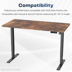 VIVO Rustic Vintage Brown 55 x 28 in Solid Table Top, DESK-TOP55-28N - Image 4