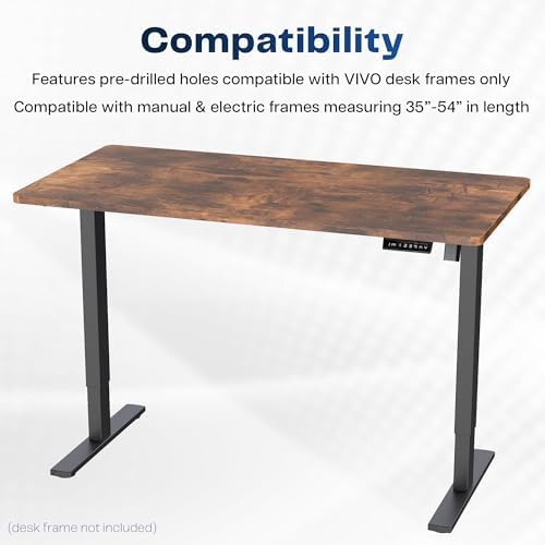VIVO Rustic Vintage Brown 55 x 28 in Solid Table Top, DESK-TOP55-28N - Image 4