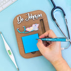 Personalized Sticky Note Holder for Nurse Medical Students, Custom Wooden Note Holder with Pen Slot, Funny Nurse Appreciation Gifts Supplies - Image 3