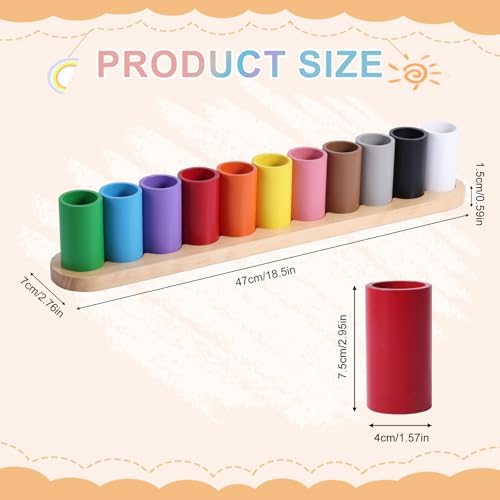 Wooden Colored Pencil Holder, Crayon Organizer 11 Movable Compartments - Image 2