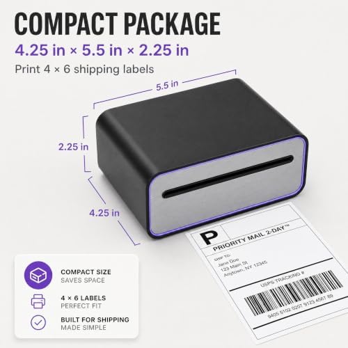 4x6 Thermal Label Printer - Bluetooth, Wireless, 2 Extra Label Rolls - Image 5