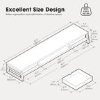 Fenge Dual Monitor Stand Riser, 42.5in Desk Shelf with 2 Drawers, White - Image 3
