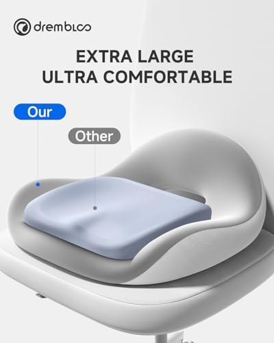 Extra Large Seat Cushion, Premium Memory Foam Office Chair Cushions for Long Sitting Sciatica & Tailbone & Back Pain Relief, Ergonomic Pressure Relief Seat Cushions for Car, Desk Chair - Image 4