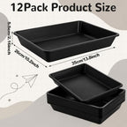 gisgfim 12 Pack Letter Size Stackable Paper Trays for Classroom, Black - Image 2