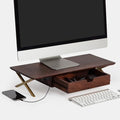 Anji Mountain Monitor Stand for Desk - Desktop Organizer & Laptop Riser, Ergonomic Monitor Riser, Space-Saving, Durable, Easy Assembly & Ideal for Home & Office,Walnut, 24-Inch, Pro Edition by AnjiMountain