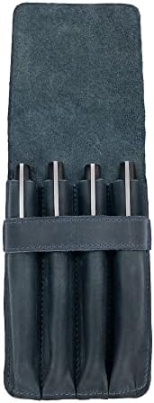 Pen Holder, Pencil Case, Minimalist Style Holder, Classic Storage, Full Grain Leather, Handmade, Slate Blue - Image 5