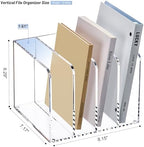YUXUN Acrylic Magazine Holder,Clear Desk Organizer File Sorter for Notebook,Paper,Envelope,Magazine, Book Storage-Office/Home/Classroom Organization(4 Compartments,B5) - Image 2