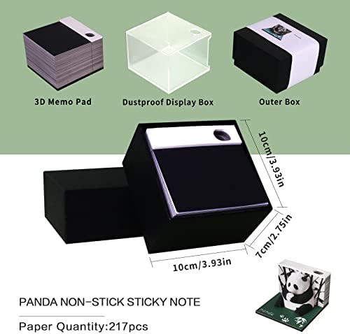 1PC 217 Sheets Memo Pad 3D Art Panda, 3D Notepad Paper Card Craft DIY Non-Stick Sticky Note Pad,Original 3D Paper Carving Model Memo Pad - Image 6