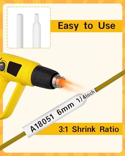 Rhino 5200 4200 Heat Shrink Label 1/4 3/8 1/2 Inch Compatible with Dymo - Image 6