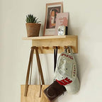 Entrance Coat Rack ，Coat Hooks, Wall-Mounted Wooden Hook Rack, Wall-Mounted Shelves(Oak Color Finish—A-2) - Image 7