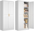 Polup 71" White Metal Kitchen Pantry Storage Cabinet with Doors and Shelves by POLUP