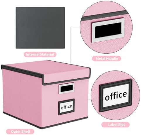 File Organizer Box with Lids, Collapsible File Folder Organizer - Image 4