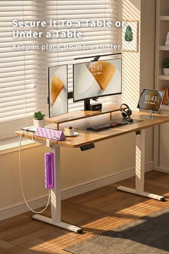 Desk Clamp Power Strip with Nightlight, 40W Fast Charging, 6FT Extension Cord, 4x20W USB-C & 2 USB Ports, 5 AC Outlets, Fits 1.69-Inch Table Edges - Image 3