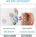 MULSAME Pegboard Combination Kit, Wall Mounted Storage Set with 4 Pegboards & 14 Accessories Hanging, White Peg Boards Organizer for Walls Display, Crafts Organization, Kitchen Organizer, 22" x 22" - Image 4