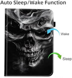 Case for Samsung Galaxy Tab S10 FE Plus 13.1 Inch 2025 Model (SM-X620/X626),Card Slot PU Leather TPU Case Pen Holder Auto Wake Sleep,Smoke Skull - Image 7