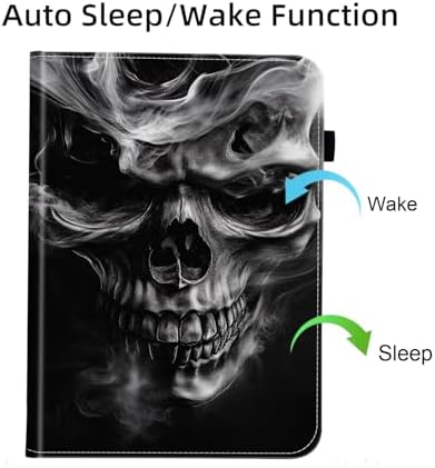 Case for Samsung Galaxy Tab S10 FE Plus 13.1 Inch 2025 Model (SM-X620/X626),Card Slot PU Leather TPU Case Pen Holder Auto Wake Sleep,Smoke Skull - Image 7