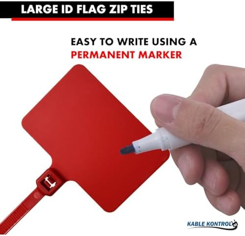 Kable Kontrol Cable Marker Identification Zip Ties 9 Inch 100 Pcs – Red - Image 3