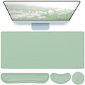 Desk Mat Green, Large Gaming Mouse Pad with Wrist Rest, 4in1 XXL by QOMOLAMA