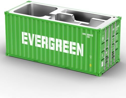 Desk Organizer, Pen Pencil Holder, Business Name Cards Holder, Shipping Container Model Storage Box, Secret Storage Box with Multiple Compartments Office Supplies Multi-function (EVERGREEN) - Image 2