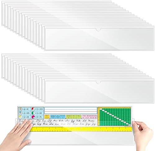 Chinco 30 Pcs Self Adhesive Clear Index Card Pockets,14 x 4 Inches by Chinco