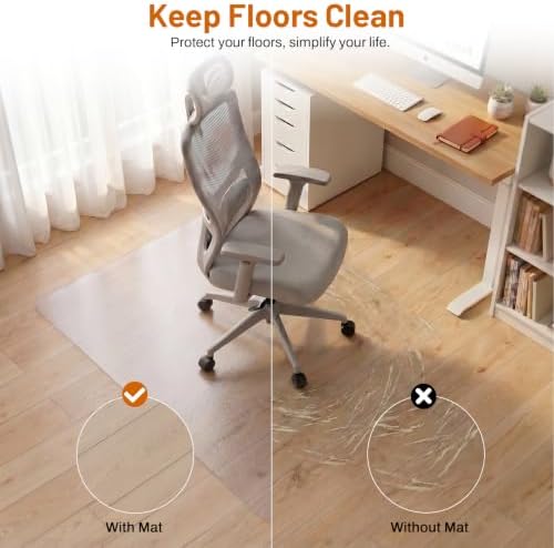 Clear Office Chair Mat for Hardwood Floors, Heavy Duty Protector - Image 2