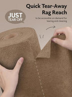 Fantasticlean Microfiber Cleaning Cloth Roll- 75 Sheets, 12" x 12" (Tan) - Image 4