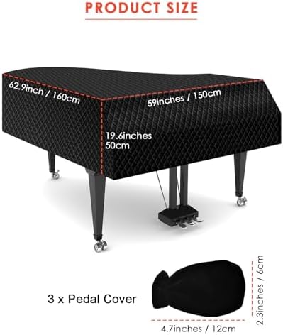 TINDTOP Thickened Grand Piano Cover, Waterproof Baby Piano Cover - Image 3