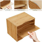 Bamjoy Bamboo 5 Tier Desktop Organizer, Paper Organizer Mail Sorter, File Holder Letter Document Storage with Adjustable Shelves for School Home Office, Natural - Image 4