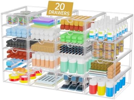 20 Drawers Acrylic Makeup Organizer, stackable Acrylic Storage Drawer - Image 3
