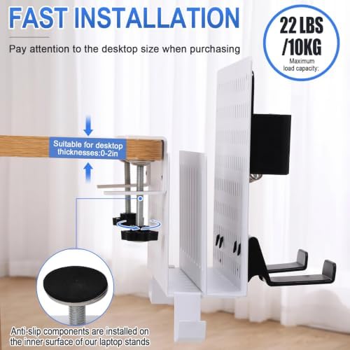 Desk Side Storage Organizer Set Fits Edge 0.2-2.2",Double,White - Image 6