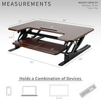 VIVO Dark Walnut 36 inch Standing Desk Converter, DESK-V000VD - Image 3