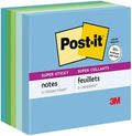 Post-it Super Sticky Recycled Notes, 3x3 in, 5 Pads, 2X The Sticking Power, Oasis Collection, 30% Recycled Paper (654-5SST) by Unknown
