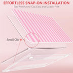 for MacBook Neo 13 inch Case 2026 (Model A3404, A18 Pro) Precision Fit & Scratch Unique Design Hard Shell, Keyboard Cover, Trackpad Protector, 2 OTG Adapter, for Women Cute, Pink Stripes - Image 3