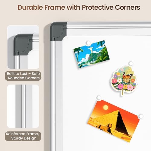 36" x 24" Magnetic Dry Erase Whiteboard with Aluminum Frame - Image 7