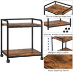 21"x15.8" Large Printer Stand with Storage, 2-Tier Under Desk Printer Table, Rolling Printer Cart with Lockable Wheels for Home, Office (Brown) - Image 4
