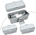 Hrensaw 3PCS Small Weatherproof Electrical Connection Box(Inner 5.5x3x2.2inch),Outdoor Electrical Box,Waterproof Extension Cord Covers for Plug, Extension Cables, Holiday Lights,Grey by Hrensaw