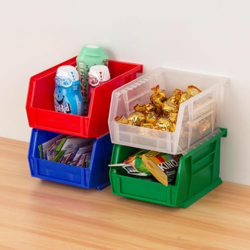 Akro-Mils 30210 AkroBins Plastic Storage Bins, 5"x4"x3", Red, 24-Pack - Image 2