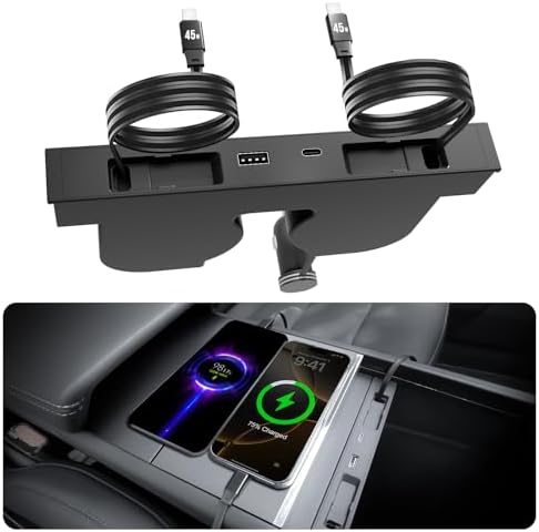 USB Hub for Tesla Model Y Juniper Accessories 2026 & Model 3 Highland 2025 Accessories, Hidden Console Phone Charger Hub, Center Console Interior (2-Type C for ModelY/3 Juniper&Highland) - Image 2