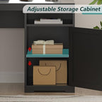 63" Farmhouse L Shaped Desk with Drawers & Printer Shelf for Home Office - Image 6