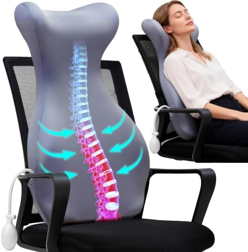 27.7'' Adjustable Airbag Full Back Lumbar Support Pillow, Back Pain Relief by Unknown