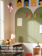 Large Arched Felt Bulletin Board 47.2''×25.5'', Olive Green - Image 7
