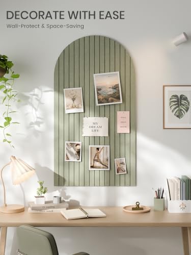 Large Arched Felt Bulletin Board 47.2''×25.5'', Sage - Image 2
