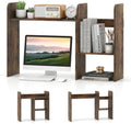 Tangkula Extendable Desktop Bookshelf, Dorm Desk Hutch, Rustic Brown by TANGKULA