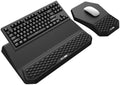 3-in-1 Ergonomic Keyboard Stand with Wrist Rest & Mouse Pad Set, Black by abcmat